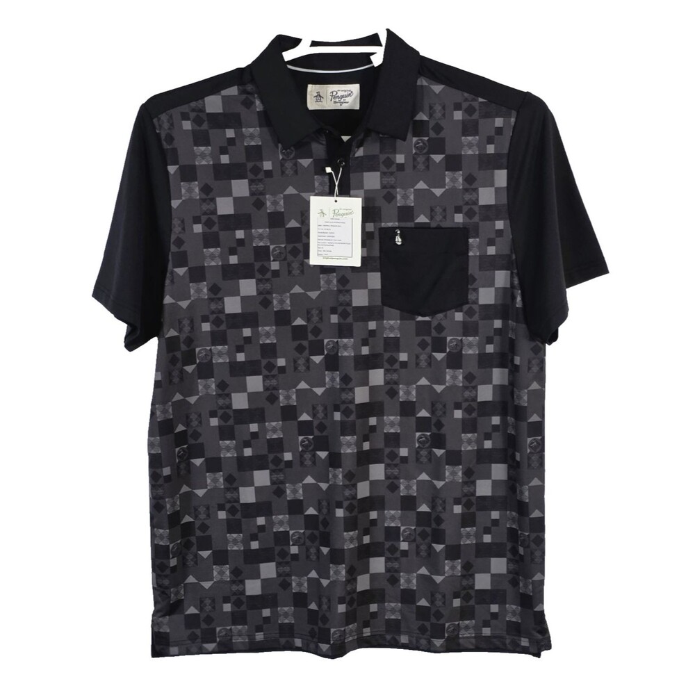 Original Penguin Men's‎ Medium Black / Gray Golf  Short Sleeve Shirt